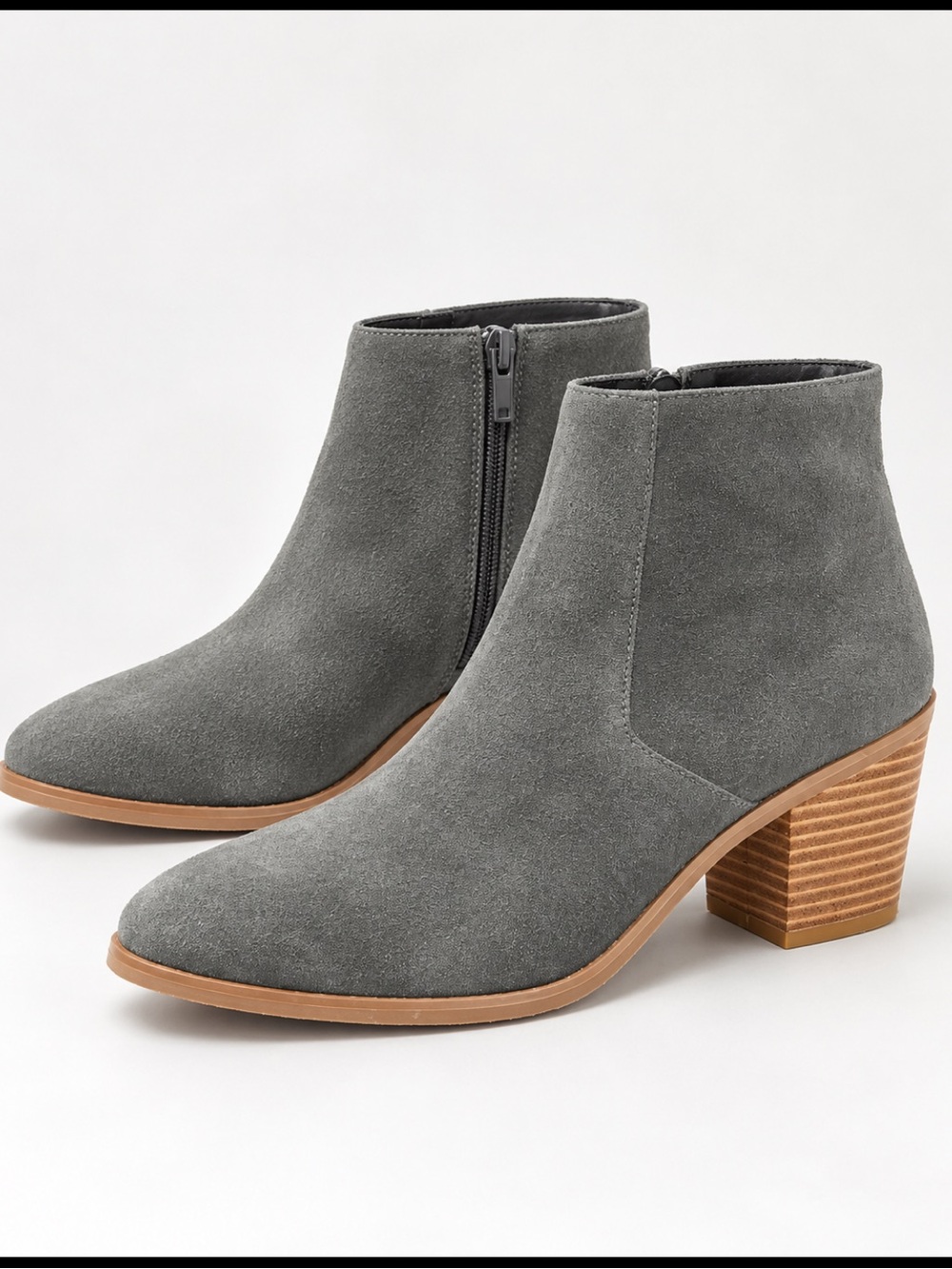 Susina Dana-Lea Suede Ankle Boots Gray Size 10
